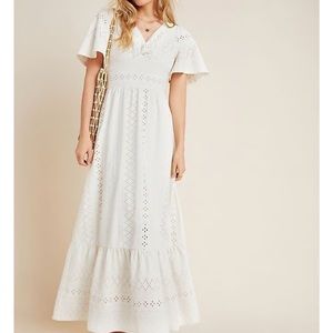 MAEVE by ANTHROPOLOGIE Rochelle Eyelet Maxi Dress SIZE SMALL